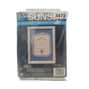 Sunset Designs Counted Cross Stitch Kit A Special Memento #1416 Vintage 1978